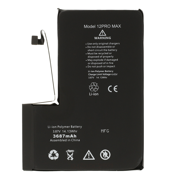 IP 12 Pro Max Batteria Diagnostica 3687 mAh Nero S+