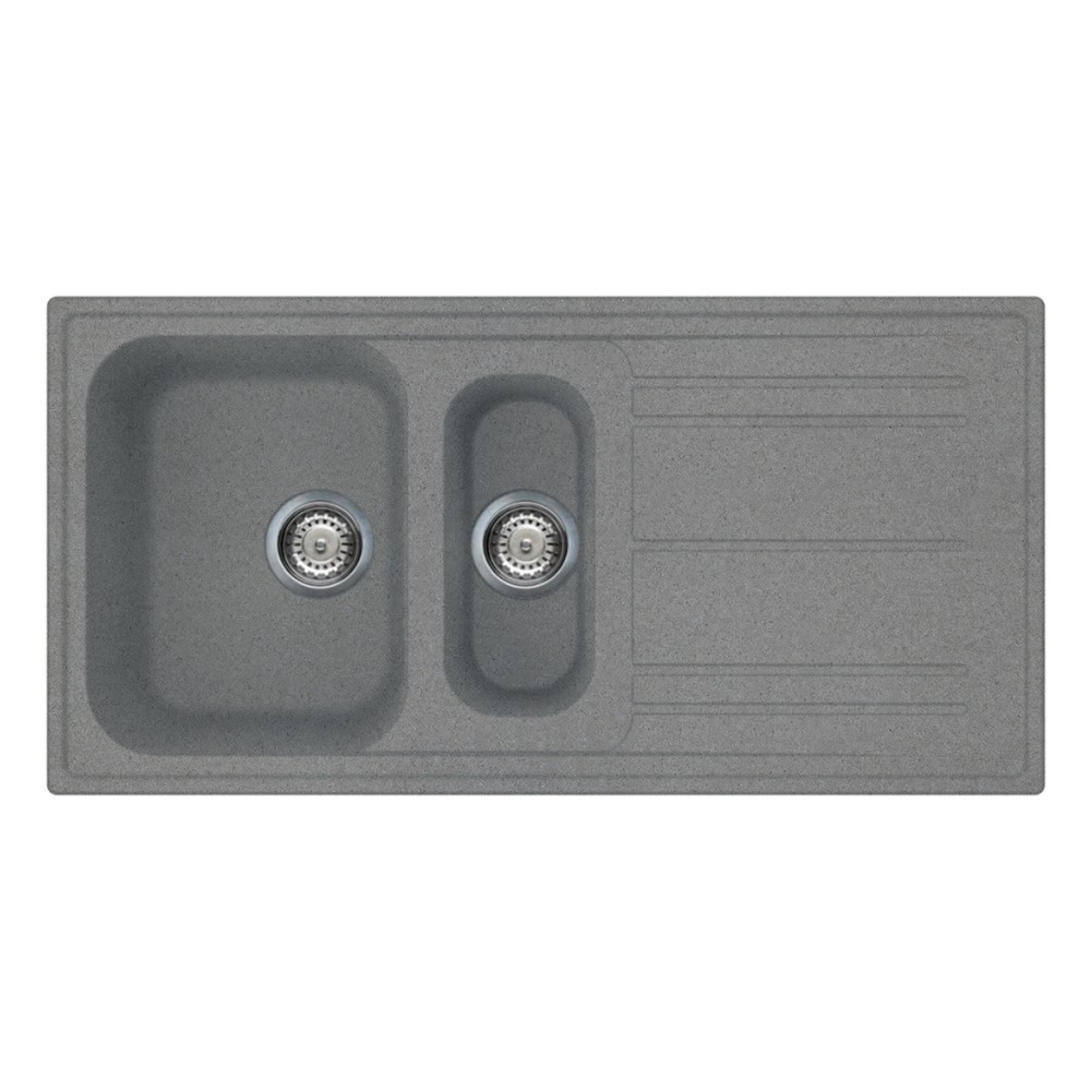 Lavello Smeg LZ102TT 1 + 1/2 vasca con gocciolatoio reversibile 100x50 cm. titanio