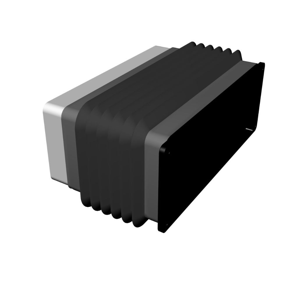 Soffietto con innesto Duct e innesto flangia 220x90 mm.