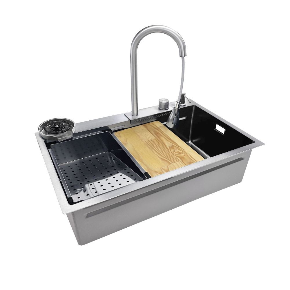 Lavello incasso SA3541 una vasca 75x45 cm. completo di accessori colore inox - Image 3