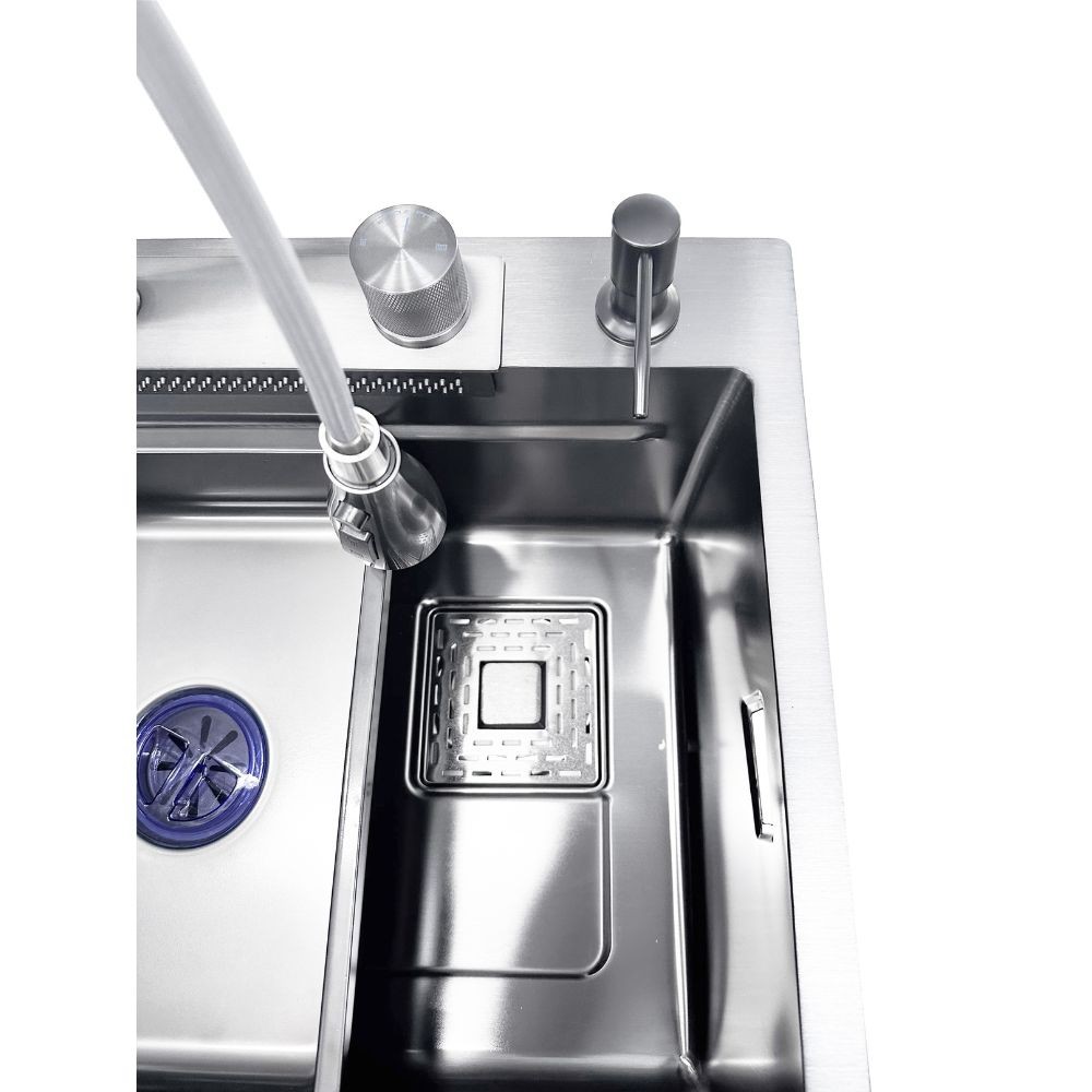 Lavello incasso SA3541 una vasca 75x45 cm. completo di accessori colore inox - Image 5