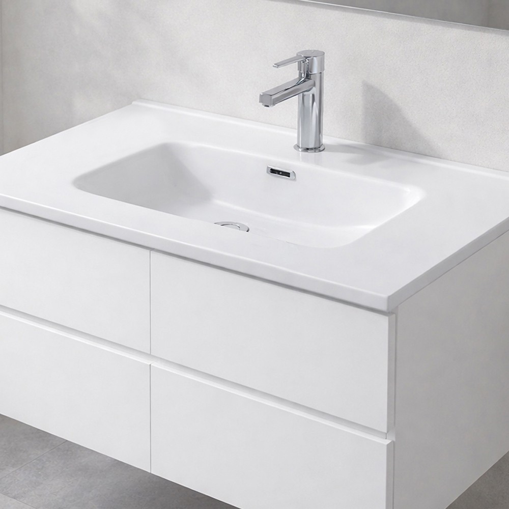 Lavabo consolle da appoggio LAV9080S in ceramica 1 vasca 81x46.5 cm. bianco lucido - Image 3