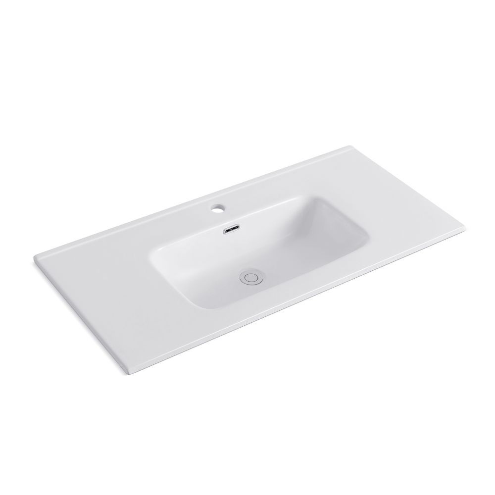 Lavabo consolle da appoggio LAV9100S in ceramica 1 vasca 101x46.5 cm. bianco lucido - Image 3