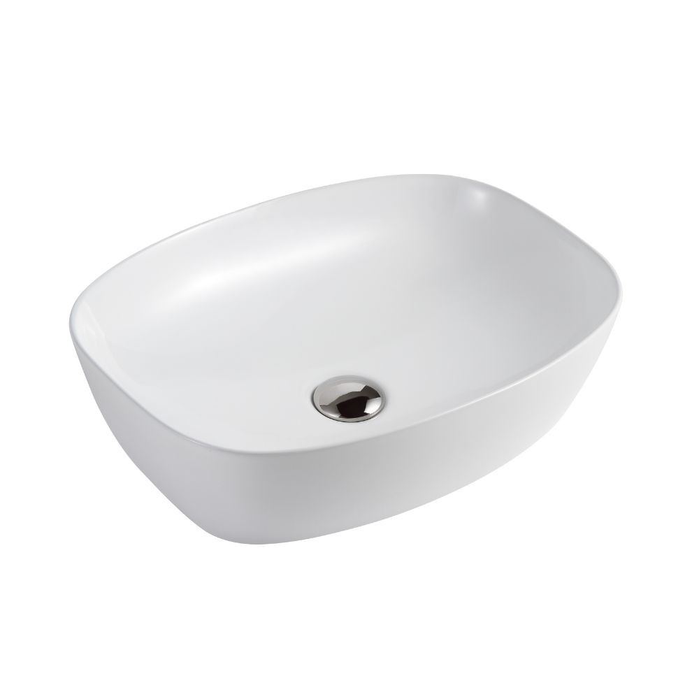 Lavabo da appoggio LAV39350 in ceramica 50x38x14 cm bianco lucido - Image 3