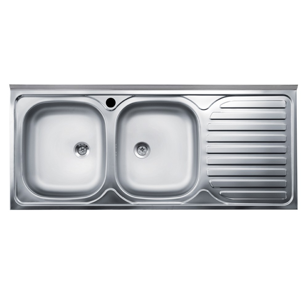 Lavello appoggio 50 series 120x50 cm 2 vasche SA127 destro