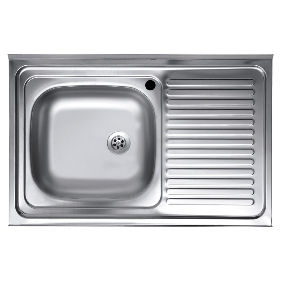 Lavello appoggio 80x50 SA216 1 vasca e gocciolatoio destro