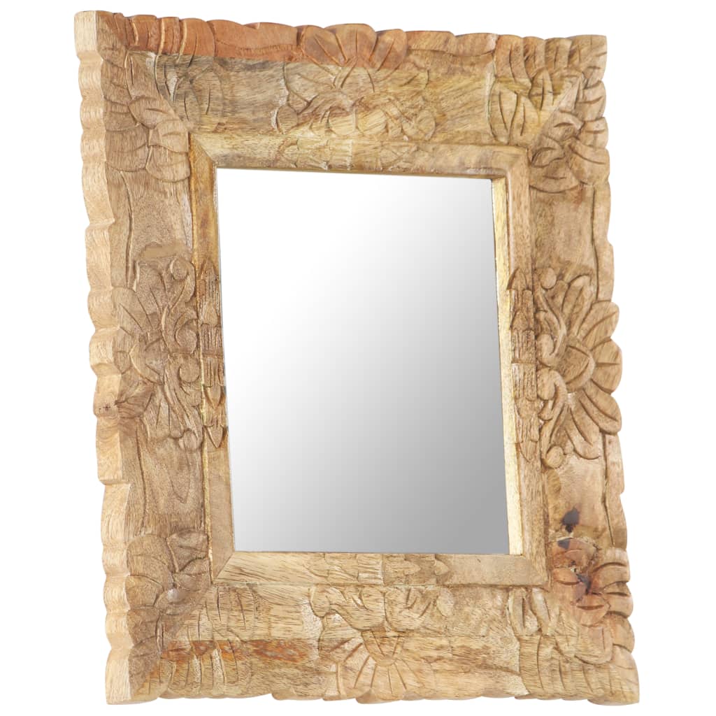 Specchio 50x50 Cm In Legno Massello Di Mango