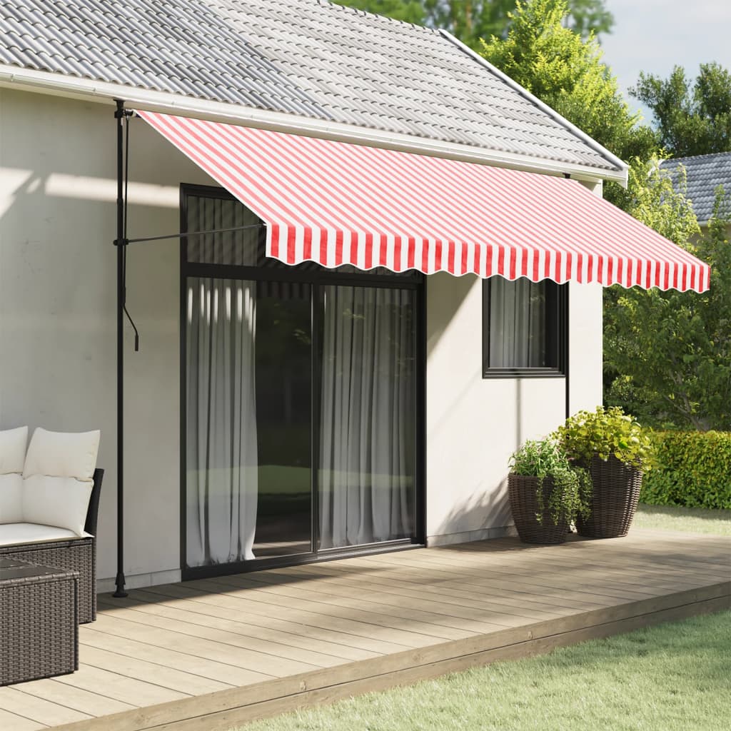 Tessuto Ricambio Per Mantovana Da Tenda Righe Rosse Bianche 4 M
