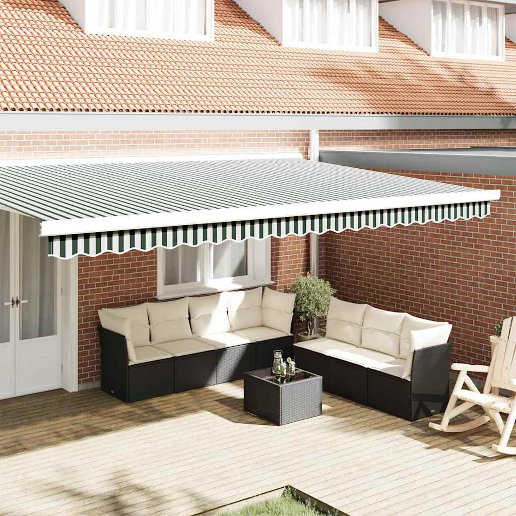 Tenda A Braccio Verde E Bianco 480 X 20 Cm Tela