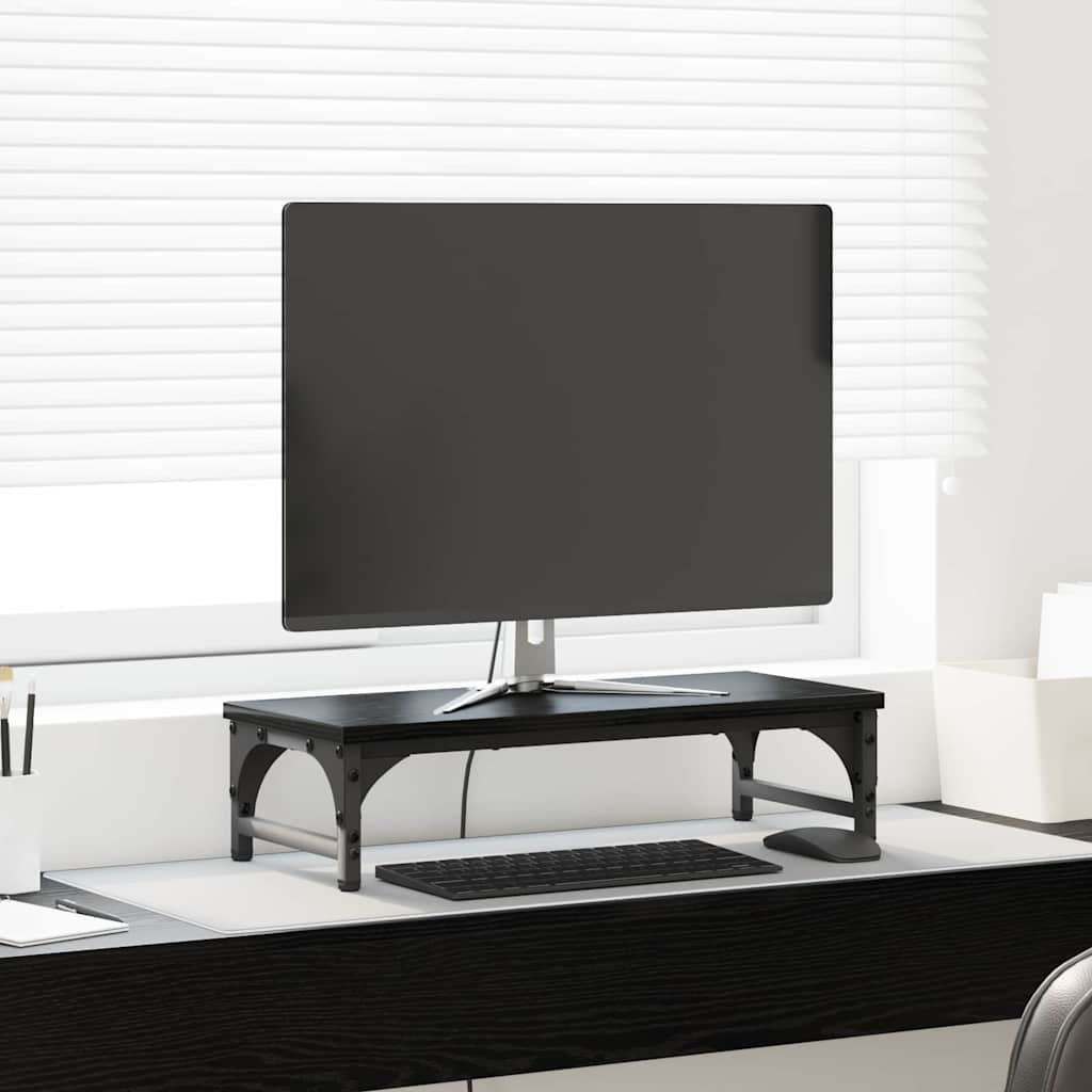 Supporto Per Monitor Rovere Nero 55 X 23 X 14 cm