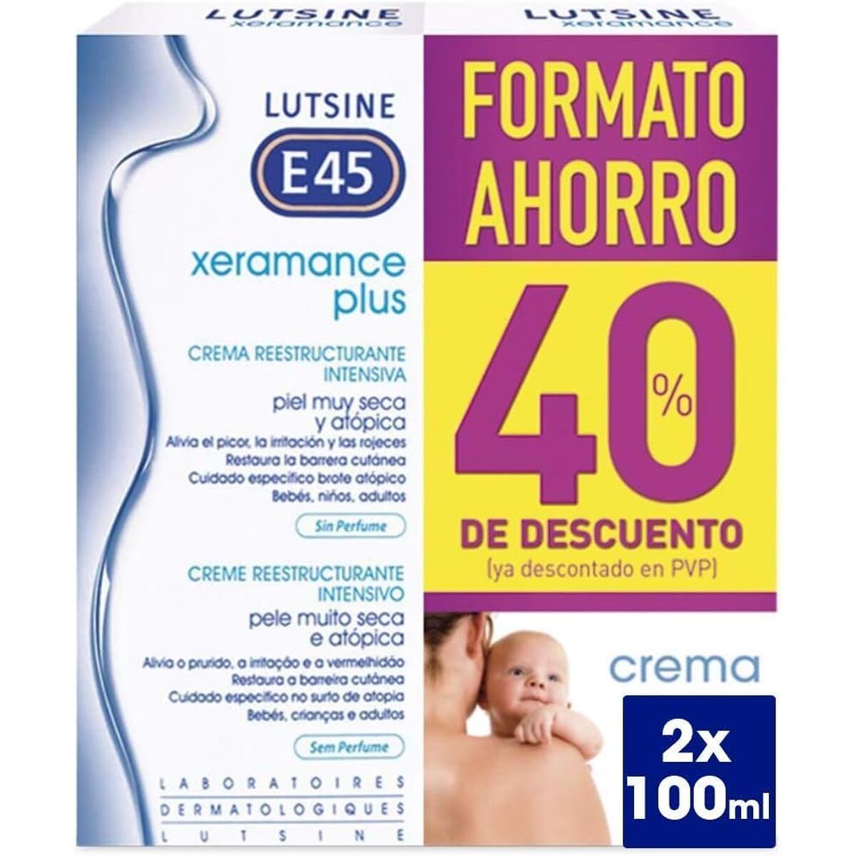 Crema Corpo Lutsine E45 Xeramance Plus 100 Ml 2 Unità