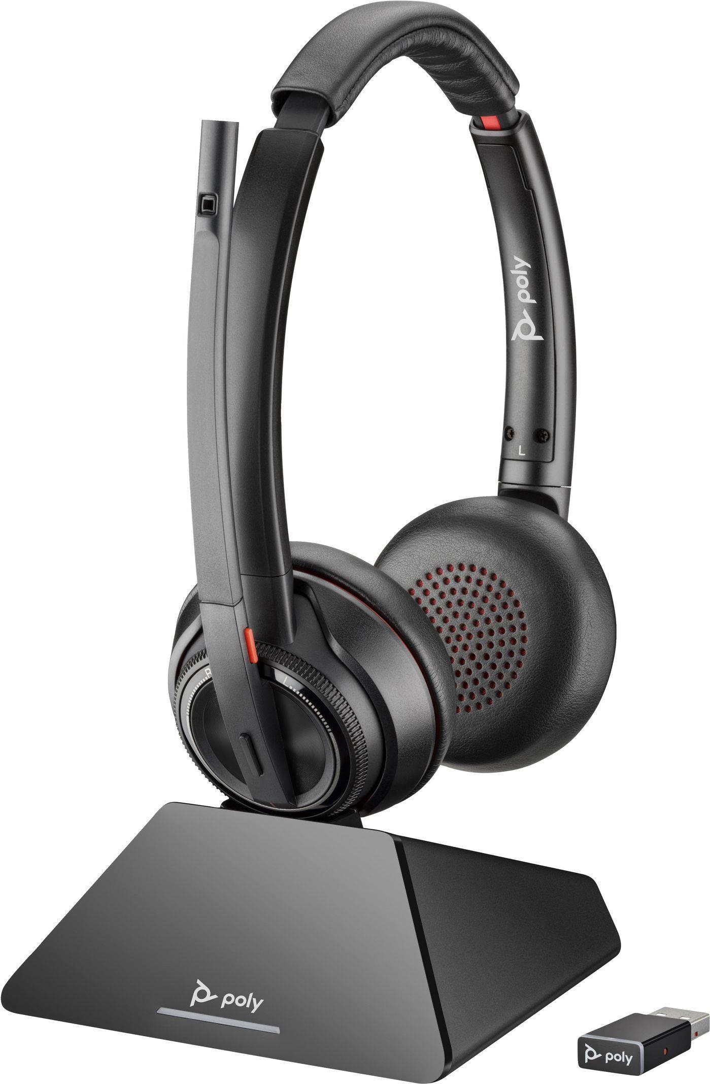Hp Inc. Poly Savi 8220 - Savi 8200 Series - Headset - ON-Ear - Dect / Bluetooth - Kabellos - Adapter UsB-A Via Bluetooth - Schwarz - UC-Zertifiziert,