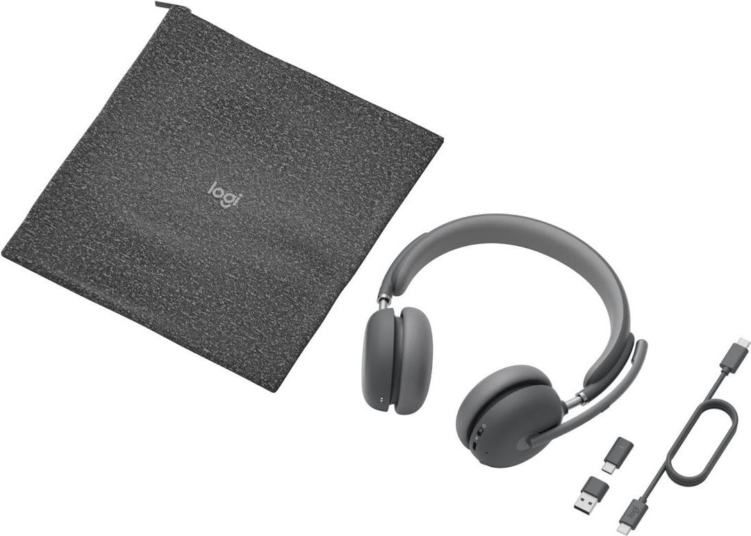 Logitech Zone Wireless 2 - Headset - ON-Ear - Bluetooth - Kabellos - Aktive Rauschunterdrückung - Adapter UsB-C Via Bluetooth - Graphite - Zertifizie