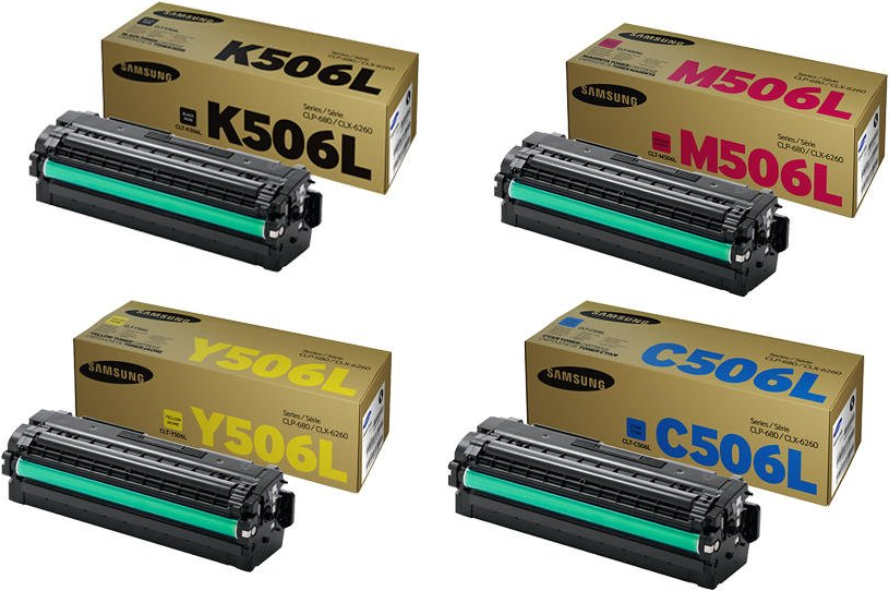 Samsung Original Toner Set ClT-506l Toner Schwarz, Cyan, Magenta, Gelb (su171a, Su515a, Su305a, Su038a) (opsu171a)