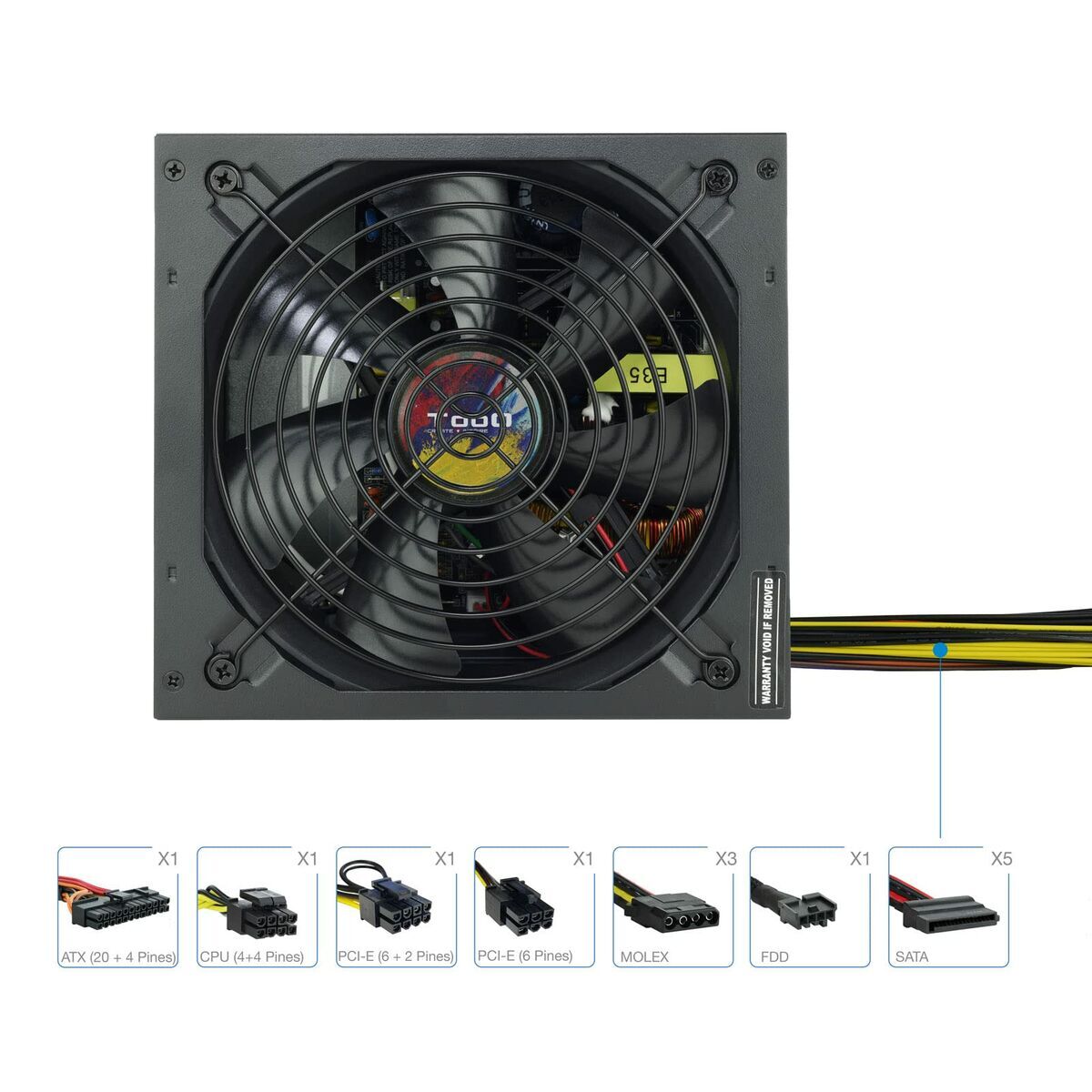 Fonte Di Alimentazione Tooq TqapolO-650sp Atx 650 W Ce - Rohs - Image 5