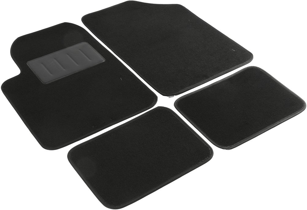 Set 4 pz. tappeti auto neri universali in moquette