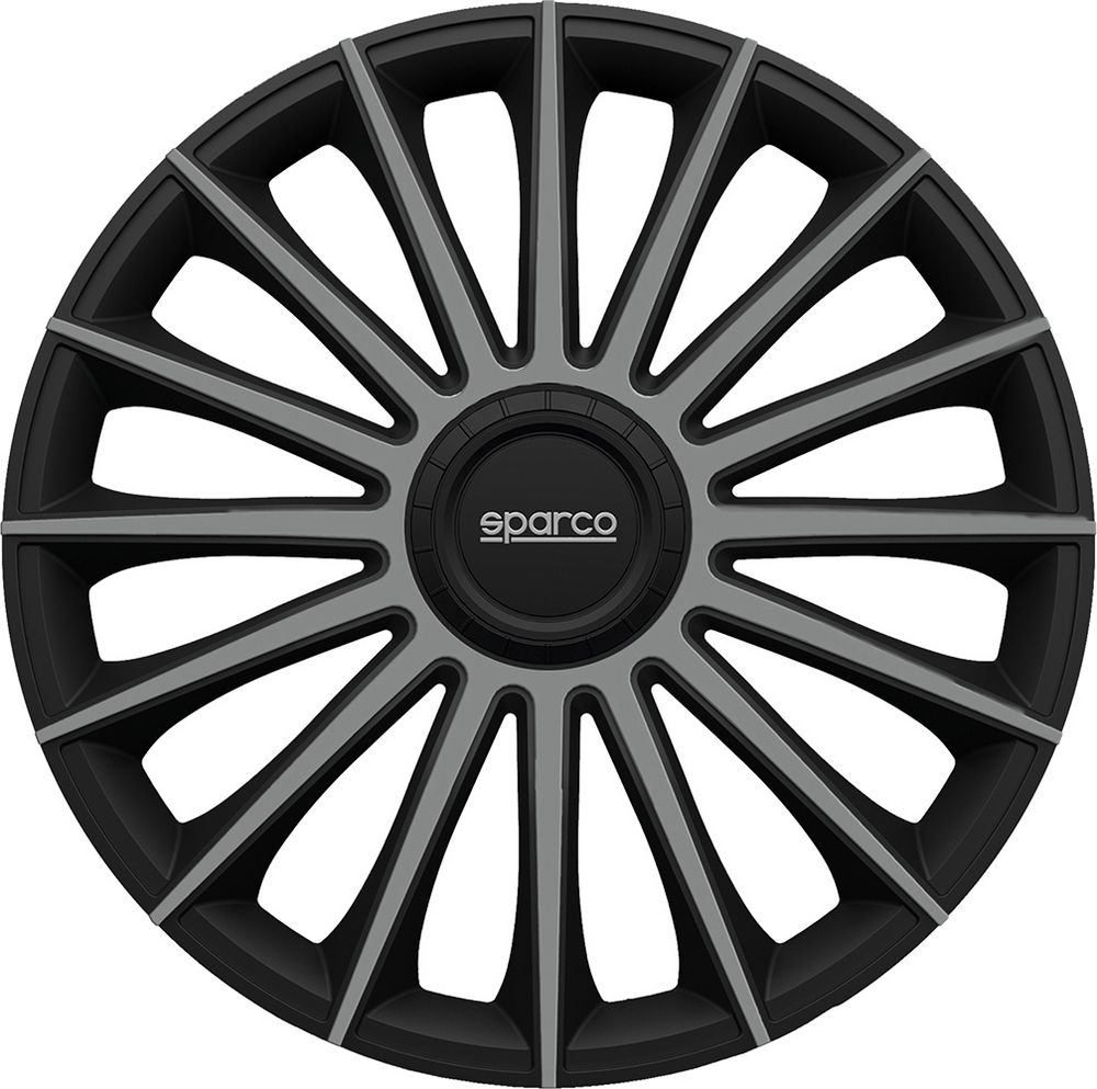 Set 4 copricerchi 14" pollici copriruota auto Treviso SPC1493BKGR nero grigio