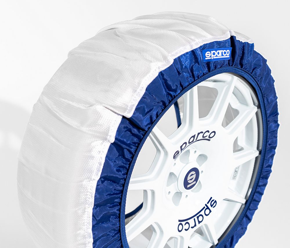 Set da 2 pezzi S di calze da neve per gomme in tessuto bianco SPARCO - Image 5