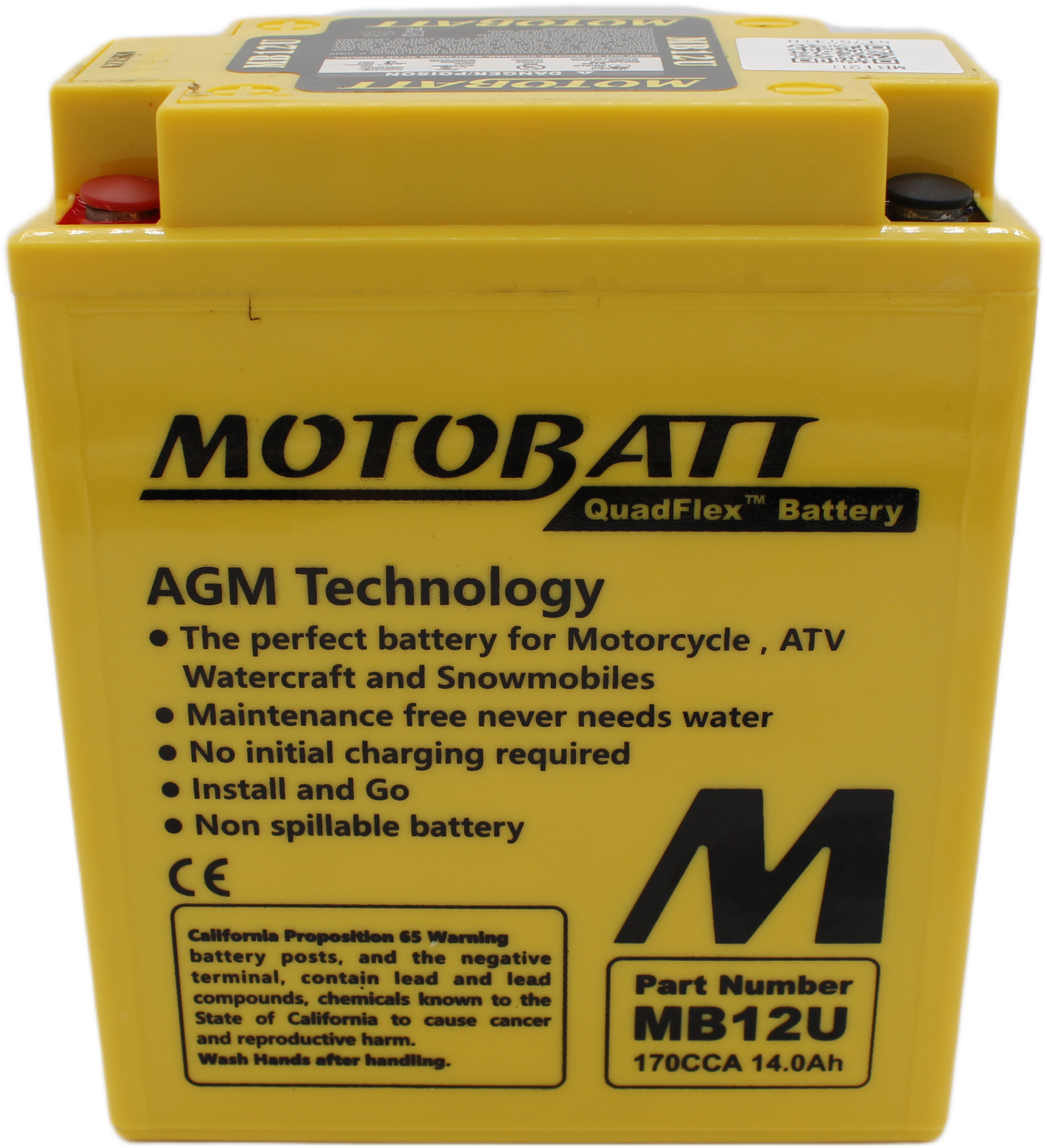 MotoBatt MB12U 12V 14Ah – Batteria AGM Precaricata e Sigillata - Image 3