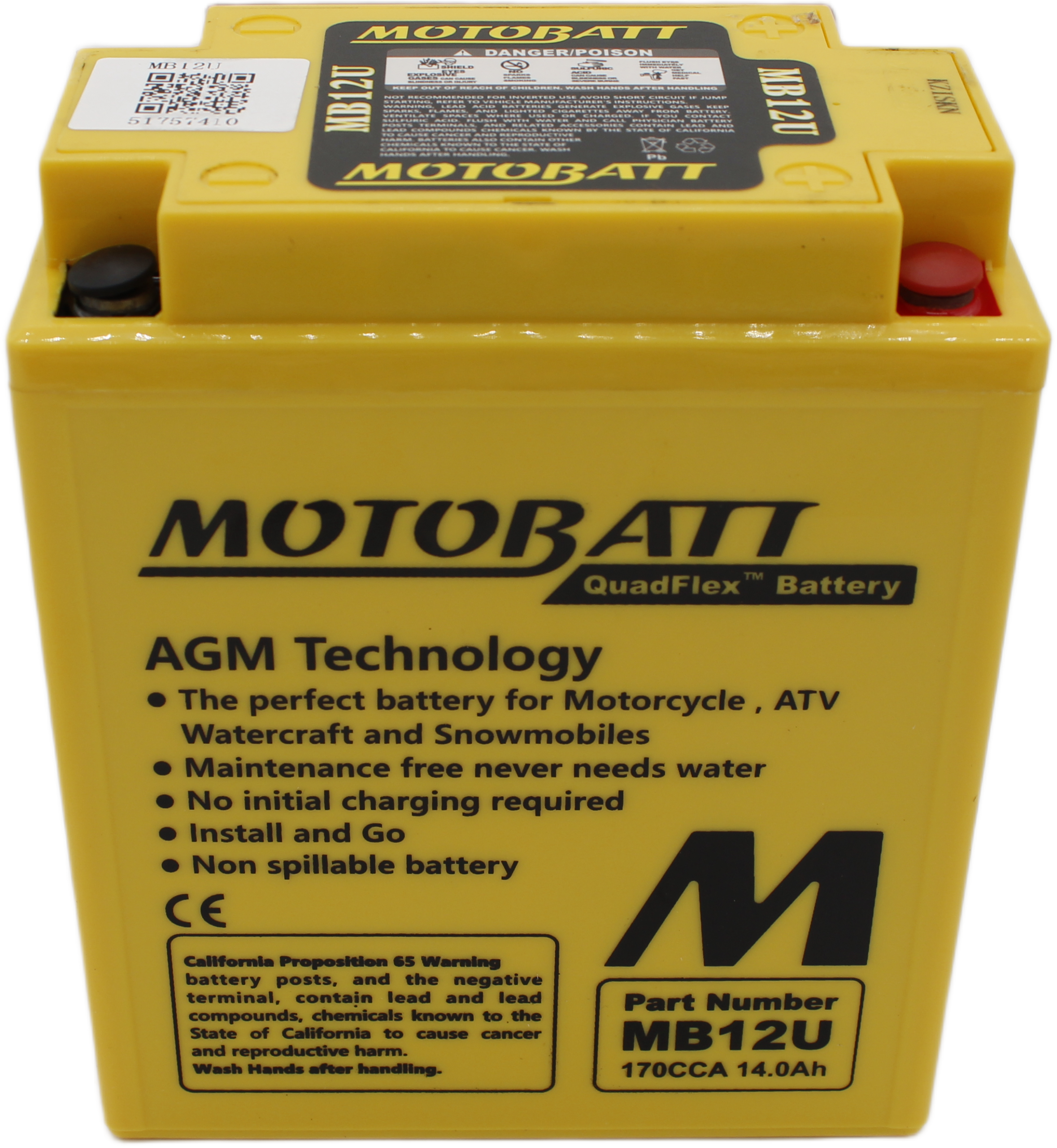 MotoBatt MB12U 12V 14Ah – Batteria AGM Precaricata e Sigillata - Image 5