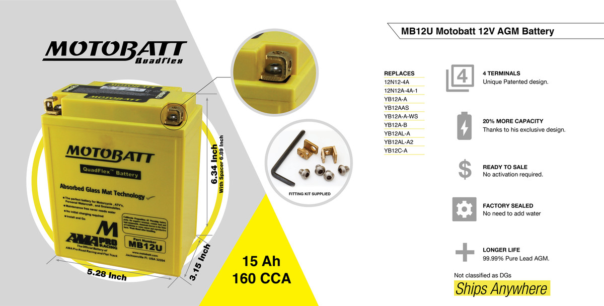 MotoBatt MB12U 12V 14Ah – Batteria AGM Precaricata e Sigillata - Image 6