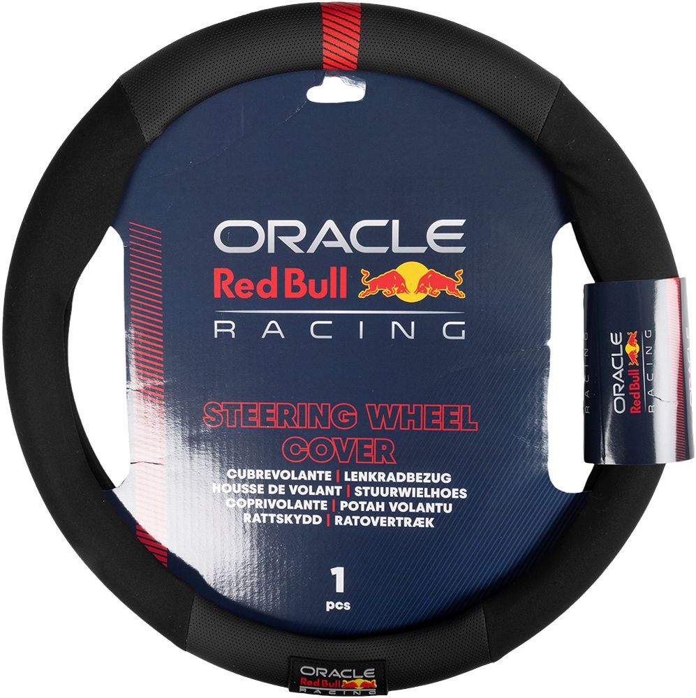Coprivolante per auto Powerbar Nero/Rosso antiscivolo diam. 38 cm