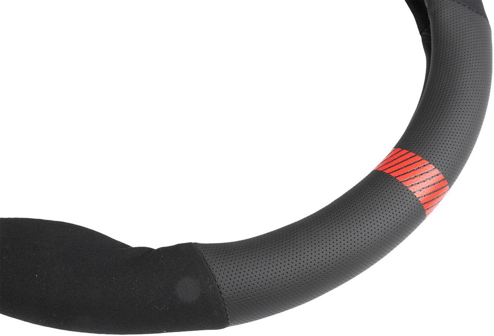 Coprivolante per auto Powerbar Nero/Rosso antiscivolo diam. 38 cm - Image 4