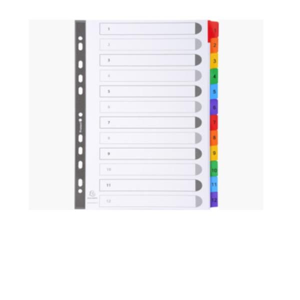 DIVISORI NUMERICI 1-12 A4 BIANCO
