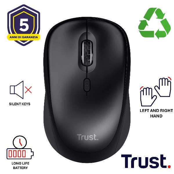 YVI+ WIRELESS MOUSE GLOSSY BLACK