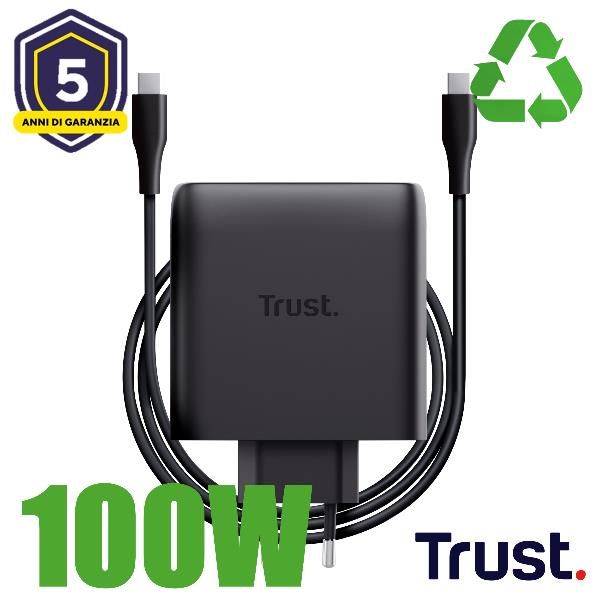MAXO 100W 2P USB-C GAN CHARGER BLK