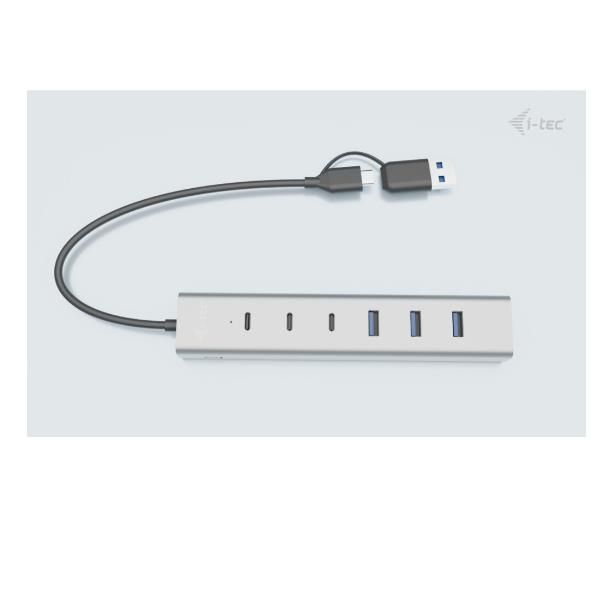 USB-C/USB-A CHARGING METAL HUB 7PO.