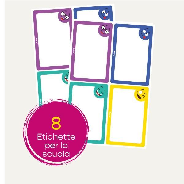 CF8 ETICHETTE LIBRI QUADERNI-SMILE
