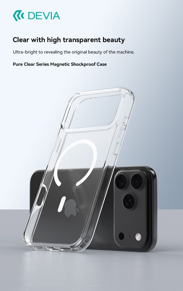 Custodia antiurto Mag Safe trasparente per iPhone 17 Pro