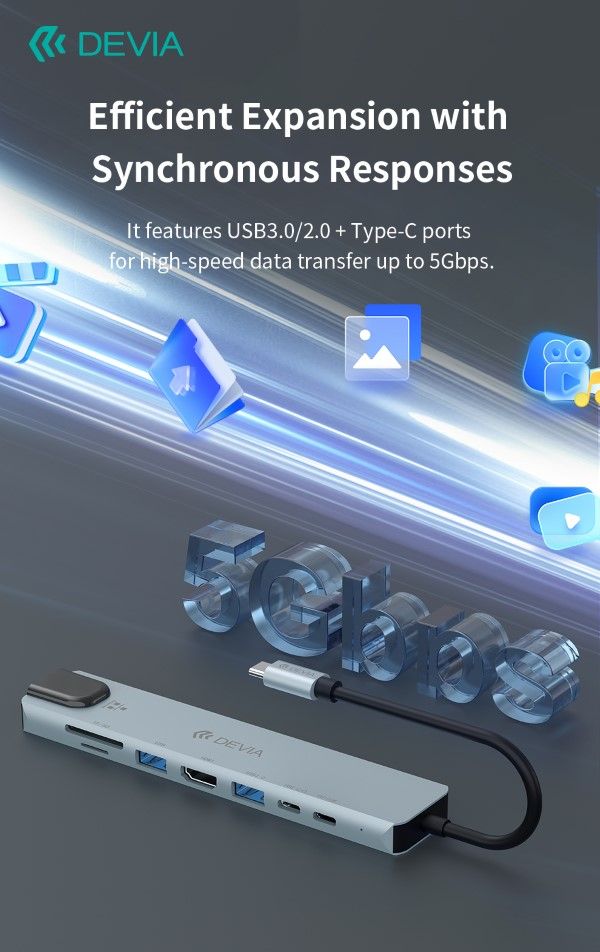 Tipo-C Hub 8 in 1 PD 100W RJ45 Usb 3.1 HDMI TF Card SD