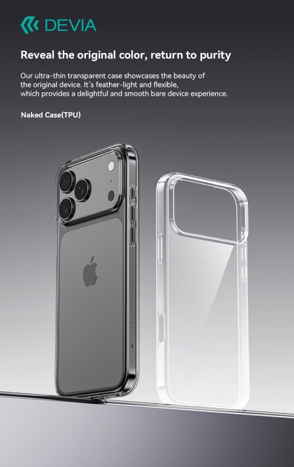 Custodia antiurto trasparente per iPhone 17 Pro