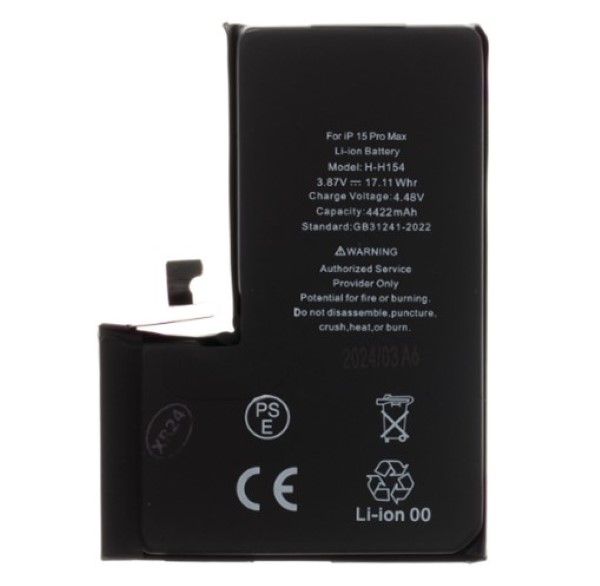 Batteria per iPhone 15 Pro Max 4422mAh Li-Ion (Bulk)