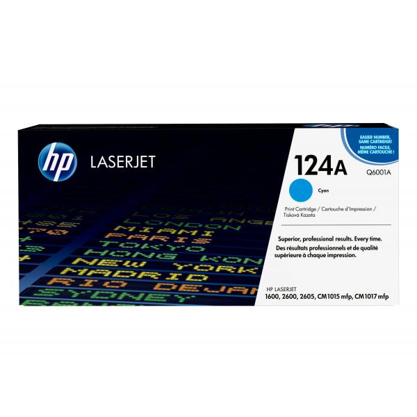 HP Cartuccia Toner originale ciano LaserJet 124A (Toner HP 124A / Q6001A Cyan)