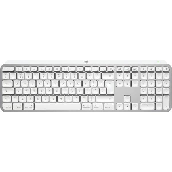 Logitech MX Keys S for Mac tastiera Ufficio RF senza fili + Bluetooth QWERTY Inglese UK Alluminio, Bianco (Logitech Master Series MX Keys S for Mac - Keyboard - full size - backlit - wireless - Bluet
