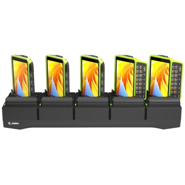 Zebra CRD-WT64-5S5BE-01 Caricabatterie per dispositivi mobili Computer portatile Nero Interno (WT6400 5-SLOT ETHERNET CRADLE - W/BATT CHARGER F/5WT 5B ETH COMM)