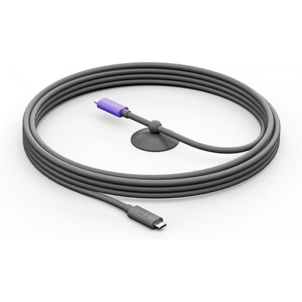 Logitech 952-000195 cavo USB USB 3.2 Gen 2 [3.1 Gen 2] 5 m USB C Grafite, Viola (ACTIVE USB - CABLE)