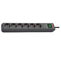 Power extension 5 m 6 AC - outlet[s] Anthracite Eco-Line - 13.500A extension socket with surge protection 6-way, anthrazit, 5m - Warranty: 12M