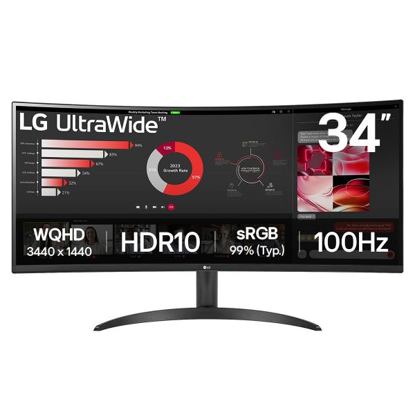 LG 34WR50QK-B Monitor PC 86,4 cm [34] 3440 x 1440 Pixel Wide Quad HD Nero (VA 34IN 1920 X 1080 21:09 5MS - HDMI X2 DISPLAYPORT HEADPHONE)