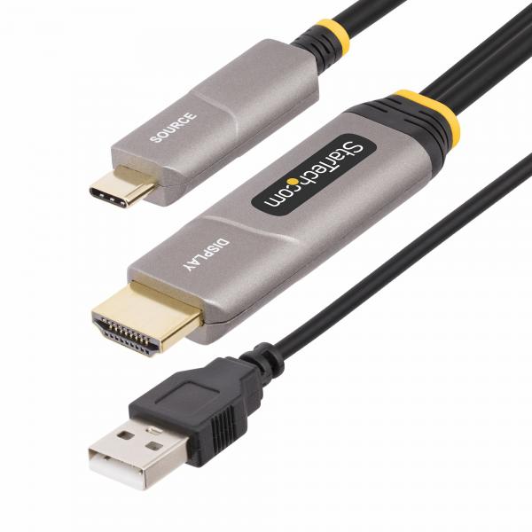 StarTech.com Cavo ottico attivo [AOC] da USB-C a HDMI 2.0 da 15,2 m, 4K 60 Hz, con classificazione CL3, cavo adattatore da USB Type-C a HDMI Unidirezionale (Startech 50ft [15.2m] USB-C to HDMI 2.0 Ac