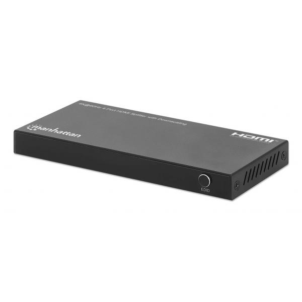 Manhattan 208369 ripartitore video HDMI 4x HDMI (HDMI 4K SPLITTER 4 PORT DOWNSCA - 4K/60HZ MICRO USB POWERED BLACK)