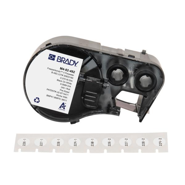 Brady M4-82-492 etichetta per stampante Nero, Bianco Etichetta per stampante autoadesiva (BMP41/BMP51/BMP53/M511 - FreezerBondz Label Printer - Labels)