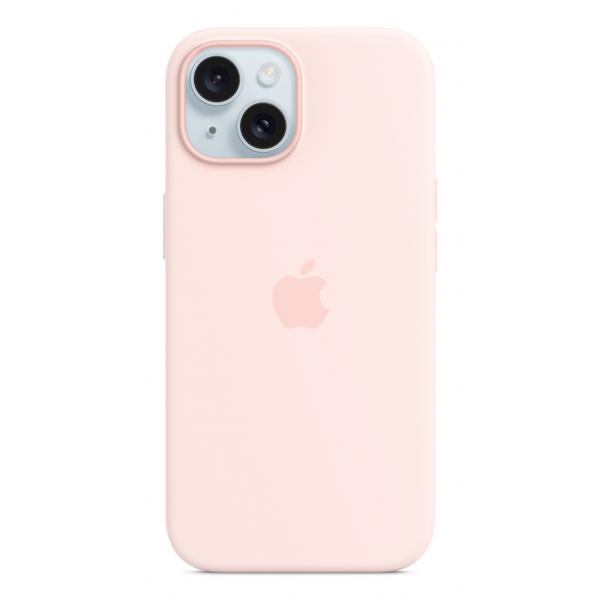 Apple Custodia MagSafe in silicone per iPhone 15 - Rosa confetto (IPHONE 15 SI CASE LIGHT PINK)