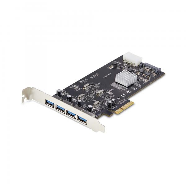 StarTech.com Scheda PCIe USB a 4 porte, USB 3.2 5Gbps, scheda di espansione PCI Express con 4 controller USB indipendenti, 4 porte USB-A, Windows/macOS/Linux (4-PORT USB-A PCIE CARD 5GBPS - 4X USB CO