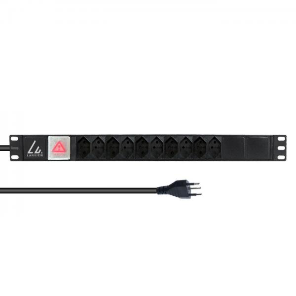 Lanview LVR-2MCH-SW-CH10 non classificato (19 rack mount power strip, - 10 port Swiss T13 10A, with - switch, 2M power cable type J - Warranty: 60M)