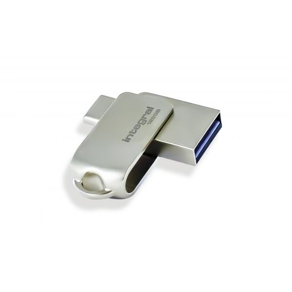 Integral INFD256GB360CDL3.0 unità flash USB 256 GB USB Type-A / USB Type-C 3.2 Gen 1 [3.1 Gen 1] Argento (256GB USB3.0 DRIVE 360-C DUAL TYPE-C METAL UP TO R-150 W-30 MBS INTEGRAL)