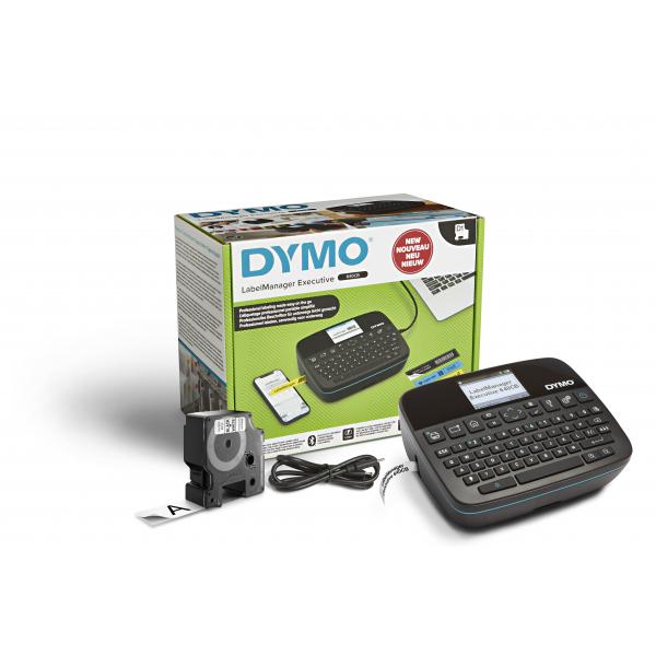 DYMO LabelManager Executive 640 CB Stampante per etichette portatile § Etichettatrice compatta con tastiera QWERTY § Doppia connettività Bluetooth e USB § Compatibile con etichette D1 (LabelManager L